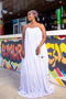 Mawusi White Pleated Maxi Dress