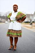 Sisi White African Print Dress