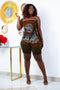Nadine Black African Print Shorts