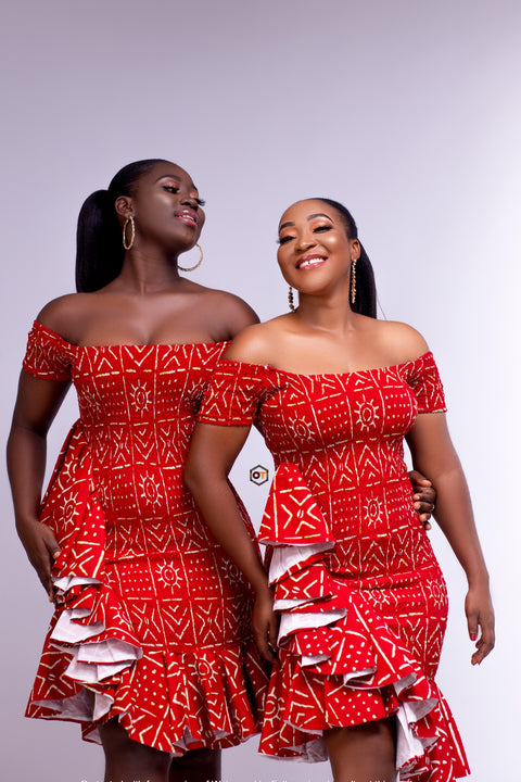 Hadzi Red African Print Dress