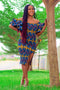 Buike Blue African Print Dress
