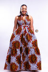 Zame African Print Maxi Dress