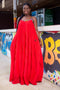 Mawusi Red Pleated Maxi Dress