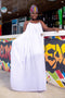 Mawusi White Pleated Maxi Dress