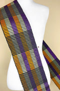 Purple and Gold Handwoven Kente Stole/scarf/cloth