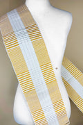 White and Gold Handwoven Kente Stole/scarf/cloth
