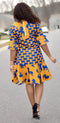 SENAM FLARE BOTTOM AFRICAN PRINT DRESS - Origin Trends